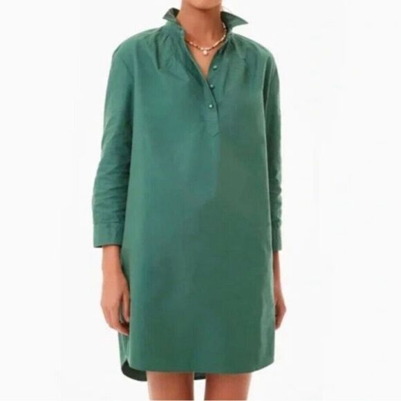TUCKERNUCK POMANDER PLACE | Green Polly Oxford Shirt Dress Collared | Size XXL - Picture 1 of 9